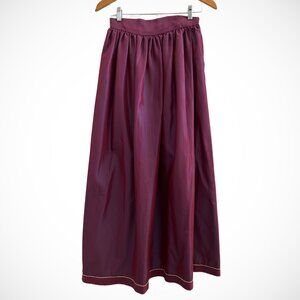 Victor Costa | 8 | Taffeta Pleated Maxi Skirt | Magenta Burgundy | Formal